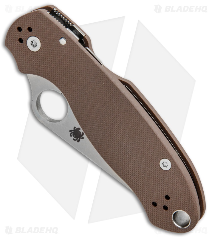 Spyderco Para 3 Sprint Run Compression Lock Knife Brown G-10 (3" Satin) C223GPBN