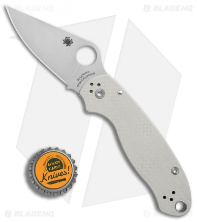 Spyderco Para 3 Sprint Run Knife Gray G-10 (3" Satin Cru-Wear) C223GPGYCW