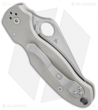 Spyderco Para 3 Sprint Run Knife Gray G-10 (3" Satin Cru-Wear) C223GPGYCW