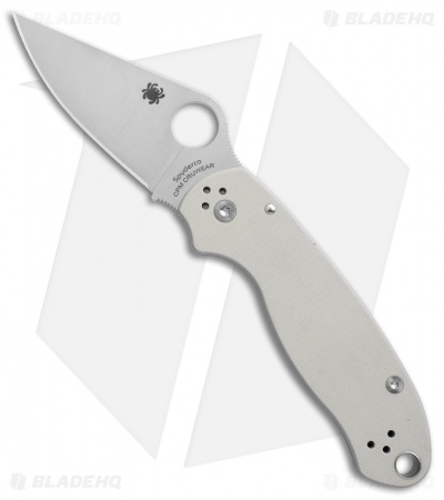 Spyderco Para 3 Sprint Run Knife Gray G-10 (3" Satin Cru-Wear) C223GPGYCW