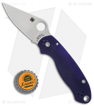 Spyderco Para 3 Compression Lock Knife Dark Blue G-10 (3" Satin S110V) C223GPDBL