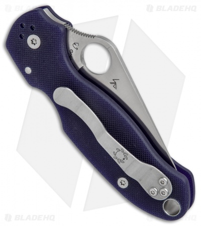 Spyderco Para 3 Compression Lock Knife Dark Blue G-10 (3" Satin S110V) C223GPDBL
