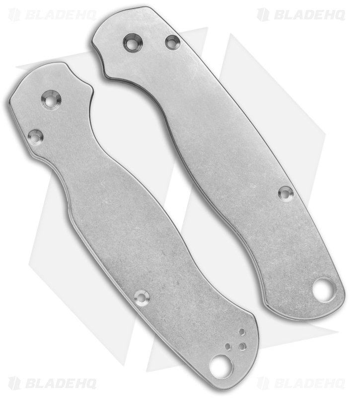 Flytanium Classic Titanium Scales for Spyderco Paramilitary 2 Knife - Stonewash