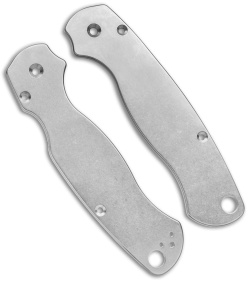 Flytanium Classic Titanium Scales for Spyderco Paramilitary 2 Knife - Stonewash