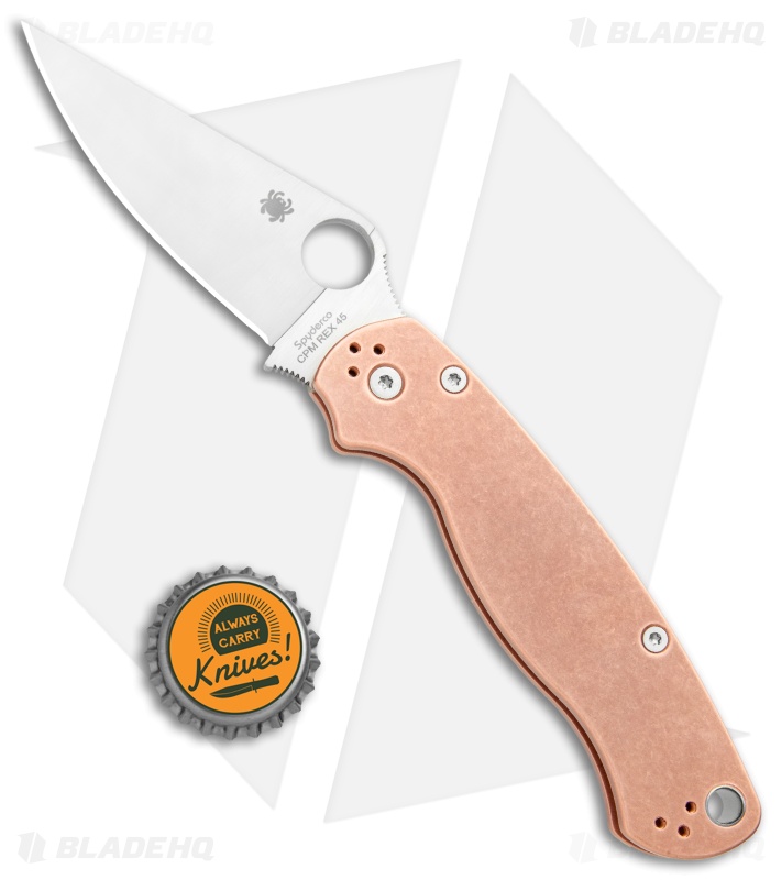 Spyderco Paramilitary 2 - Copper + Satin CPM-REX 45 | Blade HQ