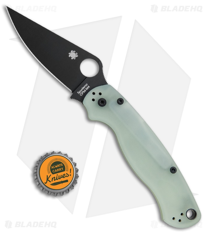 Spyderco M4 Paramilitary 2 Knife Natural G-10 (3.4" Black) C81GM4BKP2 Exclusive