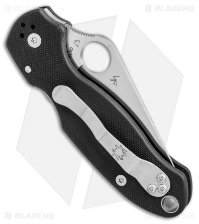 Spyderco Para 3 Compression Lock Knife Black G-10 (3" Satin Serr) C223GPS