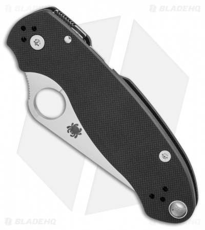 Spyderco Para 3 Compression Lock Knife Black G-10 (3" Satin Serr) C223GPS