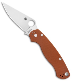 Spyderco Para Military 2 Sprint Run Knife Burnt Orange G-10 (3.44" Satin Rex 45)