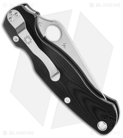 Spyderco Paramilitary 2 Knife Black Aluminum Waves (3.4" Satin BD1N) C81ALPBK2