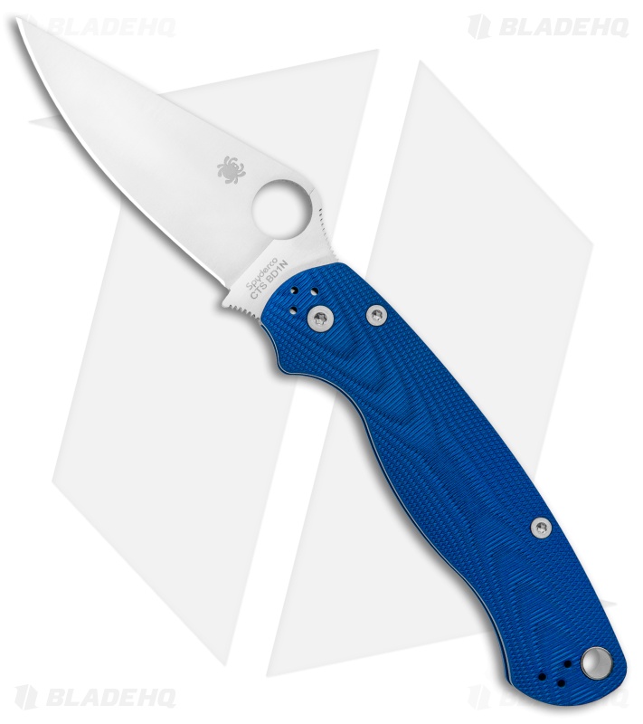 Spyderco Aluminum Paramilitary 2 Knife - Blue | Satin BD1N