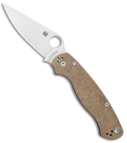 Spyderco Paramilitary 2 Knife Brown Micarta (3.4" Satin CRU-WEAR) C81MPCW2