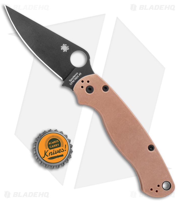 CQ 4+ CQＣ+×2 Spyderco Paramilitary 2 - Copper + Black DLC CPM-REX 45 | Blade HQ