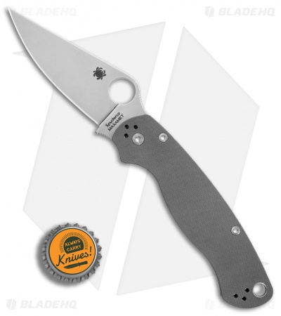 Spyderco Paramilitary 2 Knife Dark Gray G-10 (3.4" Stonewash Maxamet) C81GPDGY2