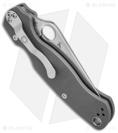 Spyderco Paramilitary 2 Knife Dark Gray G-10 (3.4" Stonewash Maxamet) C81GPDGY2