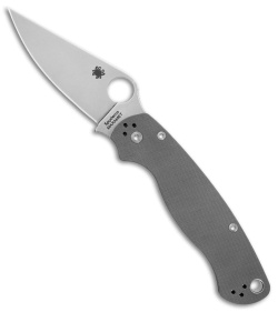 Spyderco Paramilitary 2 Knife Dark Gray G-10 (3.4" Stonewash Maxamet) C81GPDGY2