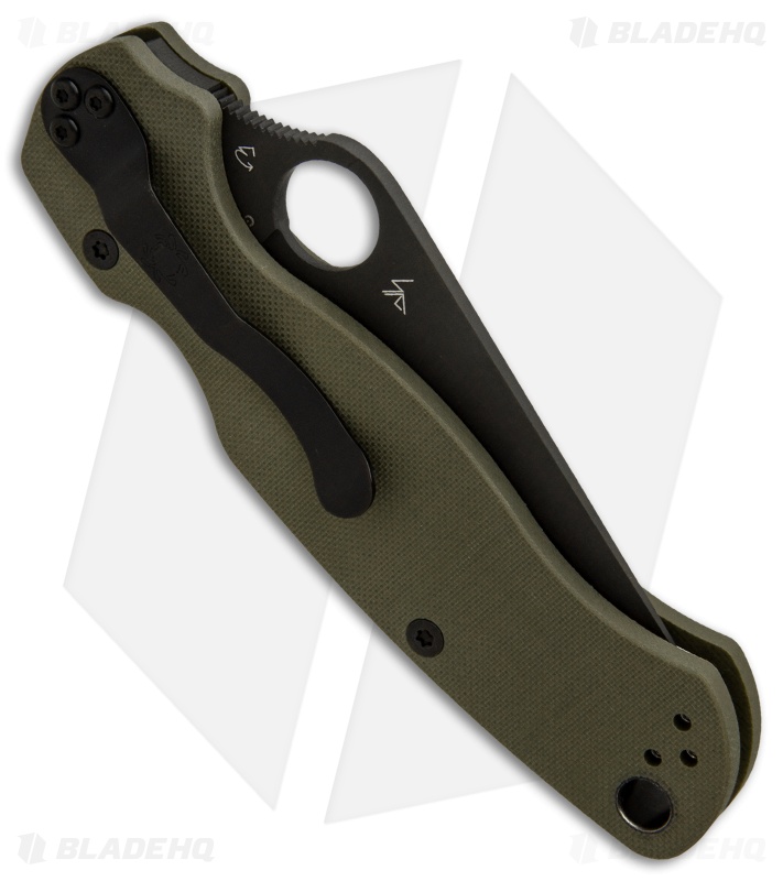 Spyderco Paramilitary 2 Knife OD Green G-10 (3.4" Black) C81GPGRBK2
