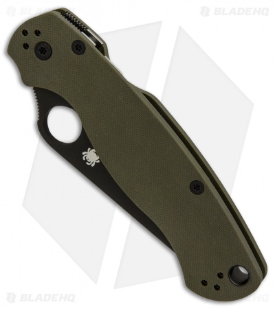 Spyderco Paramilitary 2 Knife OD Green G-10 (3.4" Black) C81GPGRBK2