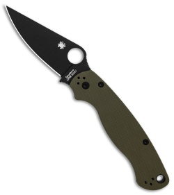 Spyderco Paramilitary 2 Knife OD Green G-10 (3.4" Black) C81GPGRBK2