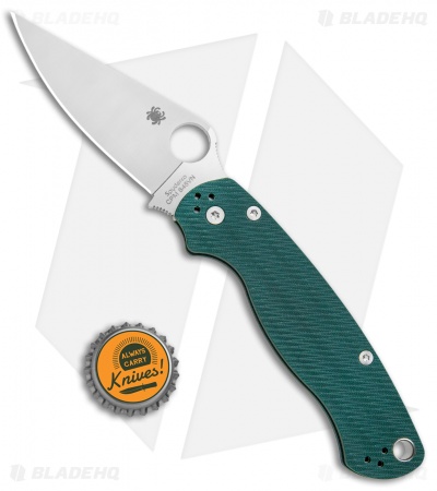 Spyderco Paramilitary 2 Knife Sprint Run Forest Green G-10 (3.4" Satin S45VN)
