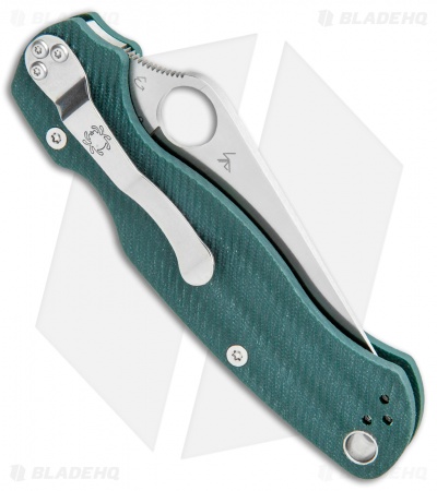 Spyderco Paramilitary 2 Knife Sprint Run Forest Green G-10 (3.4" Satin S45VN)