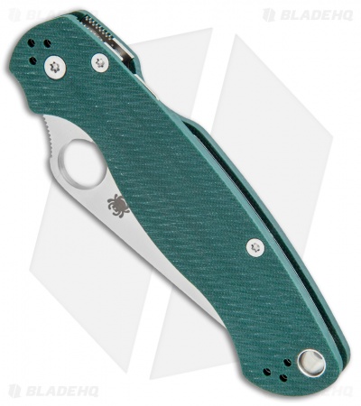 Spyderco Paramilitary 2 Knife Sprint Run Forest Green G-10 (3.4" Satin S45VN)