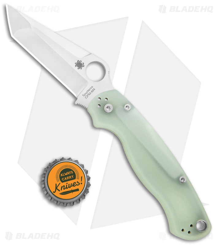 Spyderco M4 Tanto Paramilitary 2 Knife Natural G-10 (3.4" Satin) C81GM4PT2