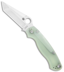 Spyderco M4 Tanto Paramilitary 2 Knife Natural G-10 (3.4" Satin) C81GM4PT2