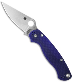 Spyderco Paramilitary 2 Knife Blue/Purple G-10 (3.4&quot; Satin CPM-S110V) C81GPDBL2 | 40221