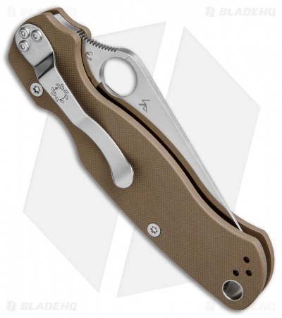 Spyderco Paramilitary 2 Knife Brown G-10 (3.4" Satin S35VN) C81GPBN2