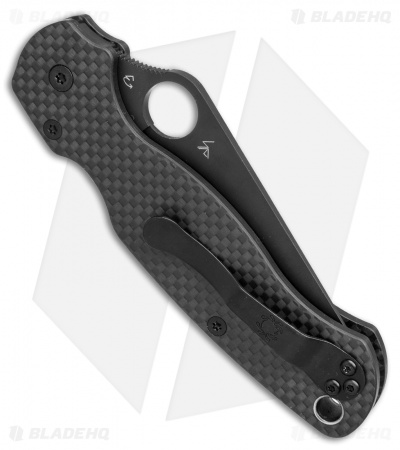 Flytanium Carbon Fiber Scales + Spyderco Paramilitary 2 Knife (3.4" Black)