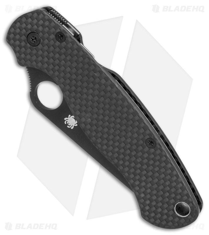Flytanium Carbon Fiber Scales + Spyderco Paramilitary 2 Knife (3.4" Black)
