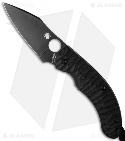 Spyderco Perrin PPT Folding Knife Black Corrugated G-10 (3.16" Black) C135GBBKP