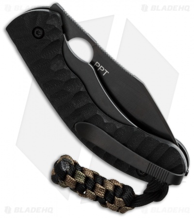 Spyderco Perrin PPT Folding Knife Black Corrugated G-10 (3.16" Black) C135GBBKP