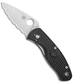 Spyderco Persistence Lightweight Liner Lock Black (2.75" Satin Serr) C136SBK