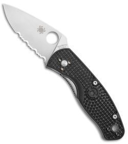 Spyderco Persistence Lightweight Liner Lock Black (2.75" Satin Serr) C136PSBK