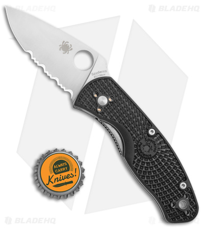 Spyderco Persistence Lightweight Liner Lock Black (2.75" Satin Serr) C136PSBK