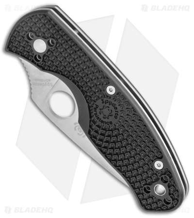 Spyderco Persistence Lightweight Liner Lock Black (2.75" Satin Serr) C136PSBK