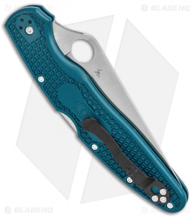 Spyderco Police 4 Lightweight Knife Blue FRN (4.3" Satin Full Serr) C07FS4K390
