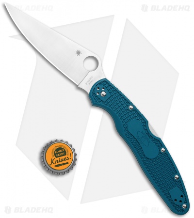 Spyderco Police 4 Lightweight Blue FRN Knife (4.3" Satin K390) C07FP4K390