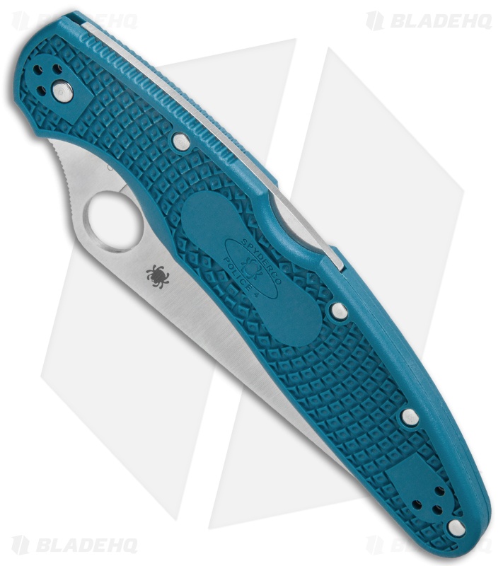 Spyderco Police 4 Lightweight Blue FRN Knife (4.3" Satin K390) C07FP4K390