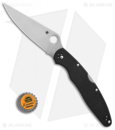 Spyderco Police 4 Lockback Knife Black G-10 (4.4" Satin K390) C07GP4