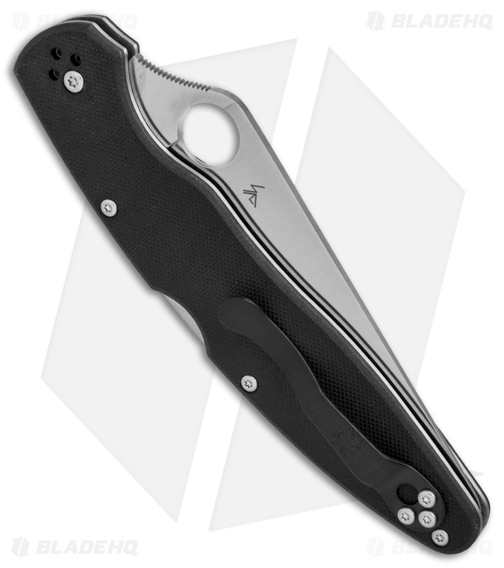 Spyderco Police 4 Lockback Knife Black G-10 (4.4" Satin K390) C07GP4