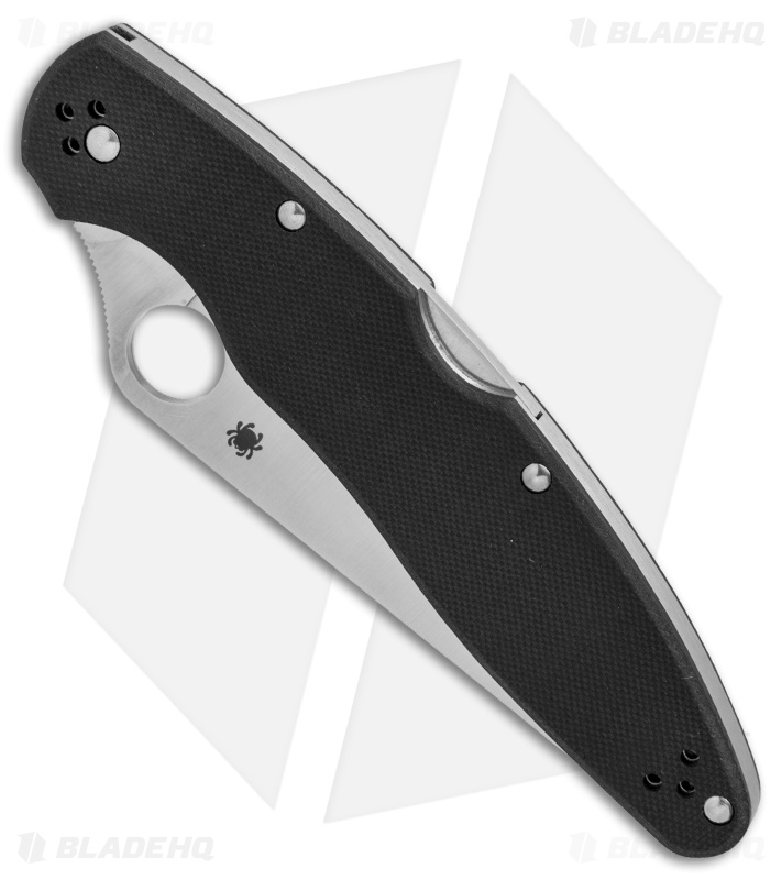 Spyderco Police 4 Lockback Knife Black G-10 (4.4" Satin K390) C07GP4