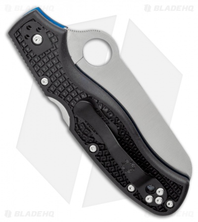 Spyderco Rescue 3 Thin Blue Line Knife Black FRN (3.6" Serr Satin) C14FSBKBL3