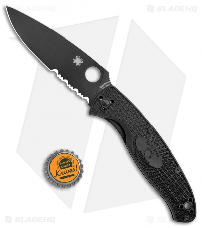 Spyderco Resilience Lightweight Liner Lock Knife Blackout (4.3" Black Serr)