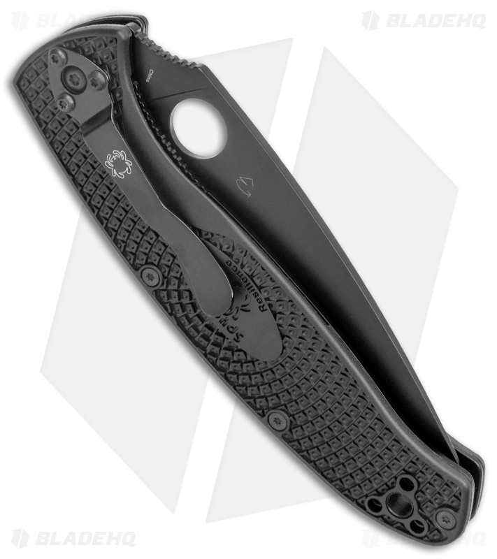 Spyderco Resilience Lightweight Liner Lock Knife Blackout (4.3" Black Serr)