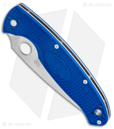 Spyderco Resilience Lightweight Liner Lock Knife Blue FRN (4.3" Serr) C142PSBL