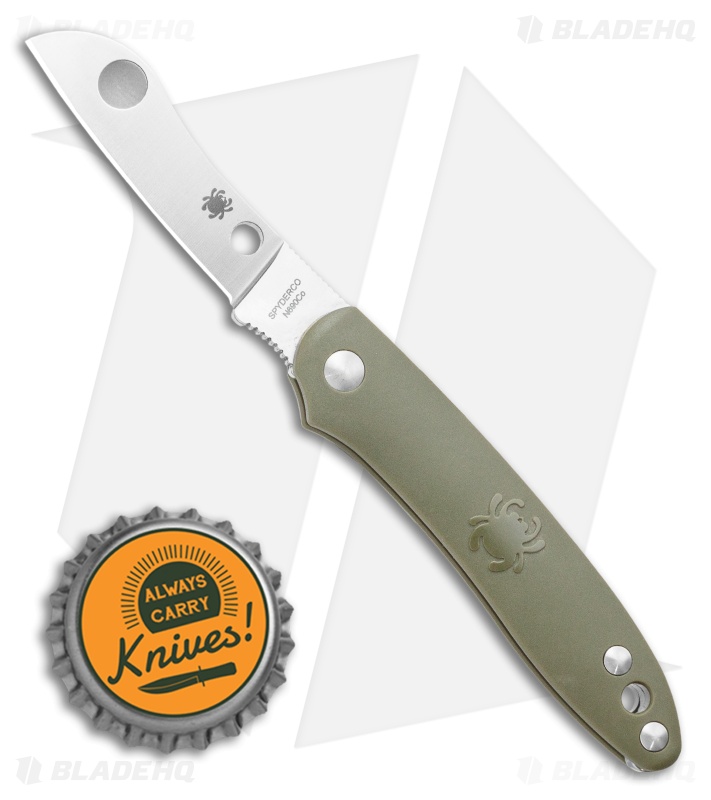 Spyderco Roadie Slip Joint Knife Olive Green FRN (2.1" Satin) C189PGR