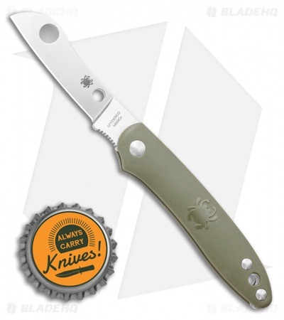 Spyderco Roadie Slip Joint Knife Olive Green FRN (2.1" Satin) C189PGR